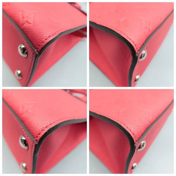 Louis Vuitton Pont Neuf Watermelon Red Monogram Leather Satchel - Picture 6 of 12